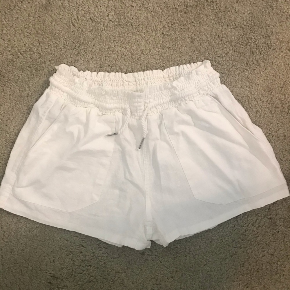 White Linen Shorts